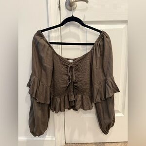 Bila-77 Green Ruffled Blouse - Never Worn